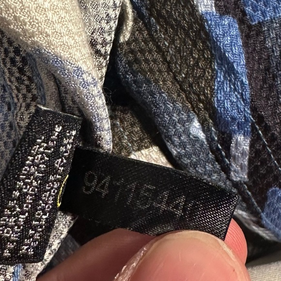 Jhane Barnes Abstract Geometric Disco Blue Button Down Silk Shirt Large - Picture 10 of 11